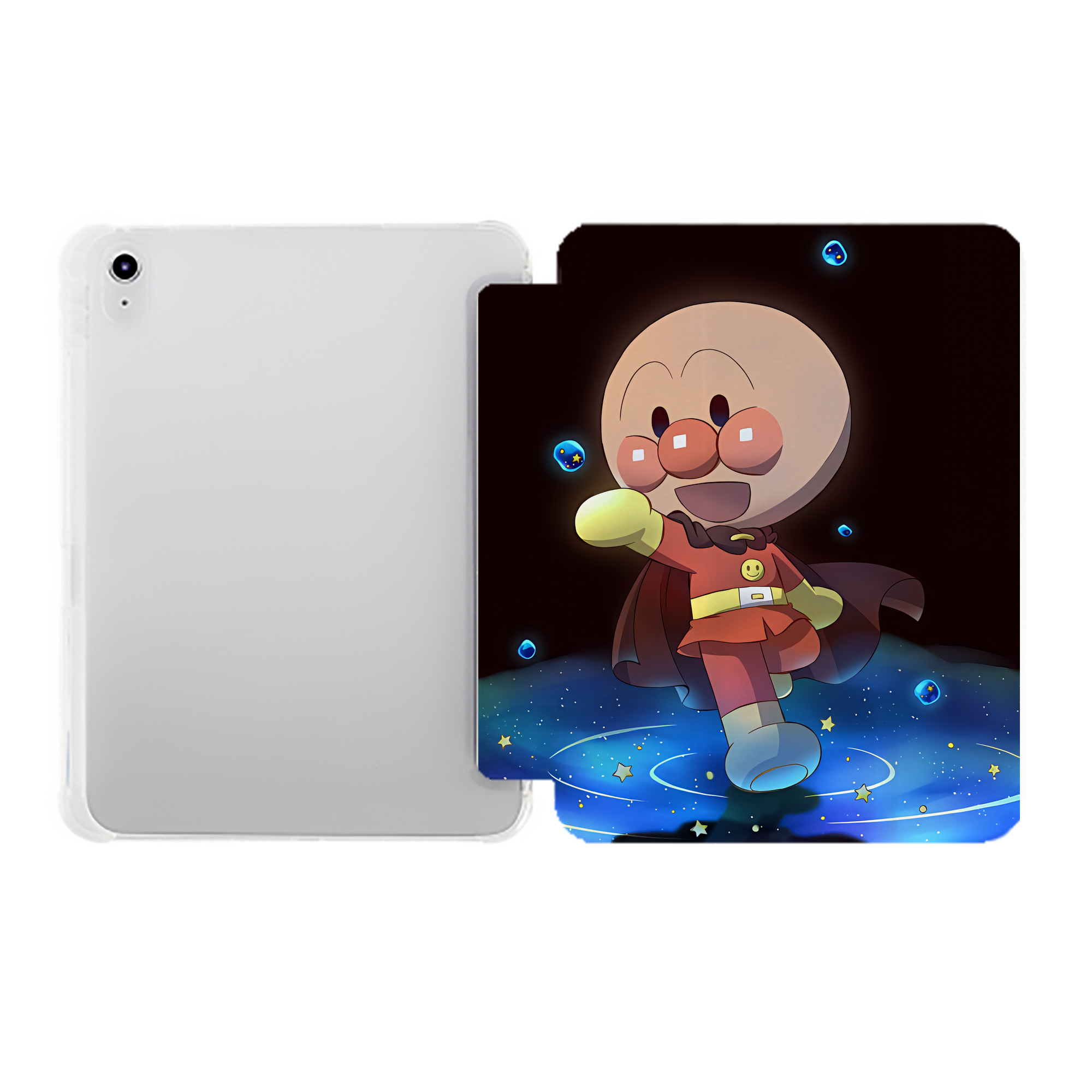 （画像用） アンパンマン Anpanman IPad ケース ペン収納付き 三つ折りスタンド PUレザー×シリコン 対応機種9.5/10.5/10.9インチ